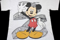 画像3: 90s USA製 Disneyディズニー ミッキー マウス フィルム New York コットンTシャツ 杢ライトグレー (3)