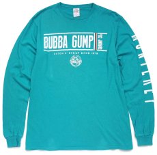 画像1: BUBBA GUMP SHRIMP ババガンプ ロゴ MONTEREY コットン 長袖Tシャツ エメラルドグリーン M (1)