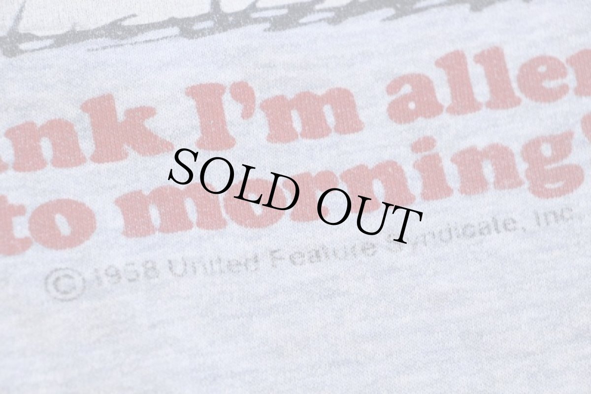 画像5: 80s SNOOPY スヌーピー I think I'm allergic to morning! スウェット 杢ブルーグレー (5)