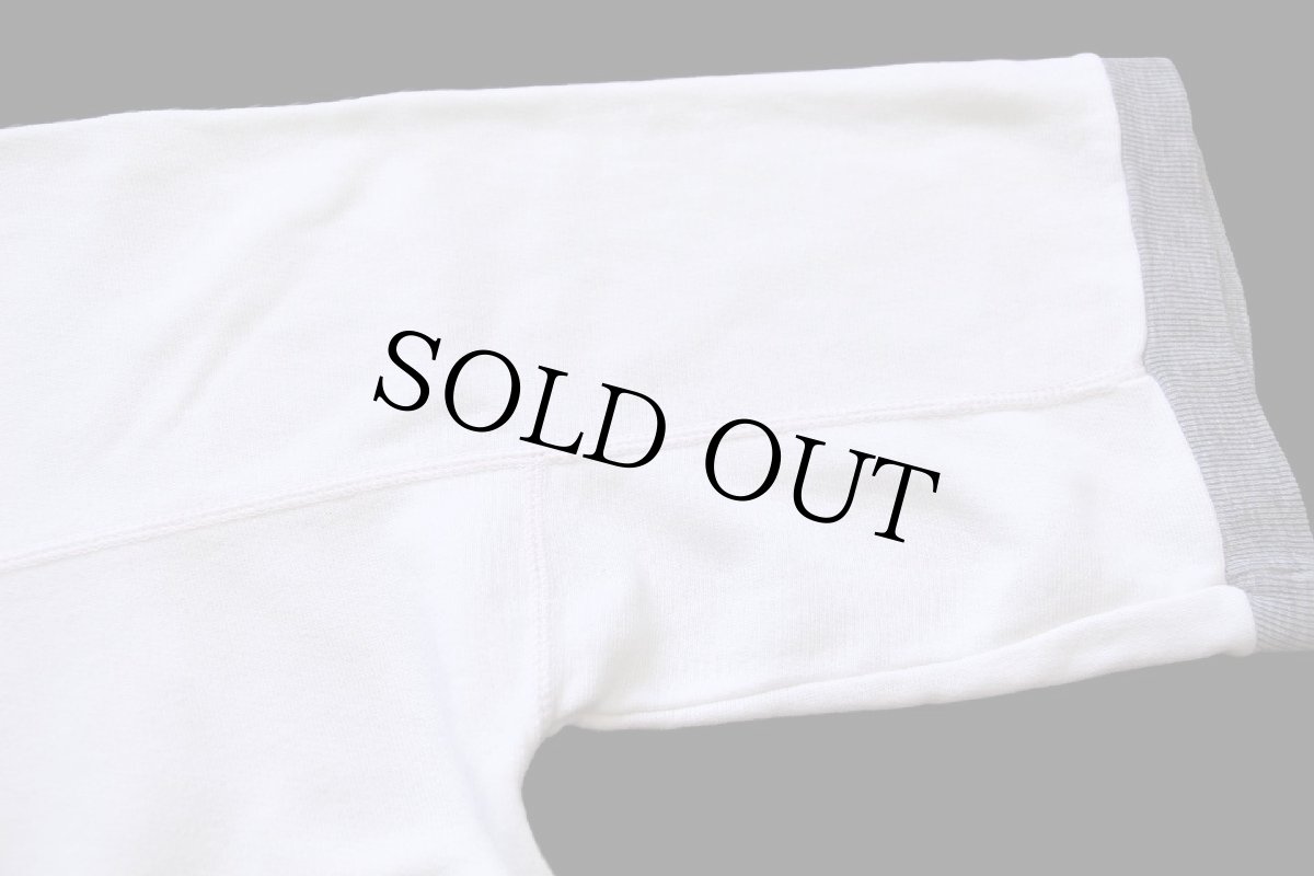 画像6: 80s イタリア製 SNOOPY UNIVERSITY スヌーピー 染み込みプリント ヘンリーネック 半袖スウェット 白 (6)