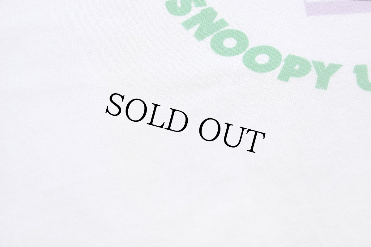 画像7: 80s イタリア製 SNOOPY UNIVERSITY スヌーピー 染み込みプリント ヘンリーネック 半袖スウェット 白 (7)