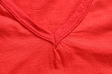 画像5: 70s USA製 FRUIT OF THE LOOM 無地 バインダー Vネック コットンTシャツ 赤 L (5)