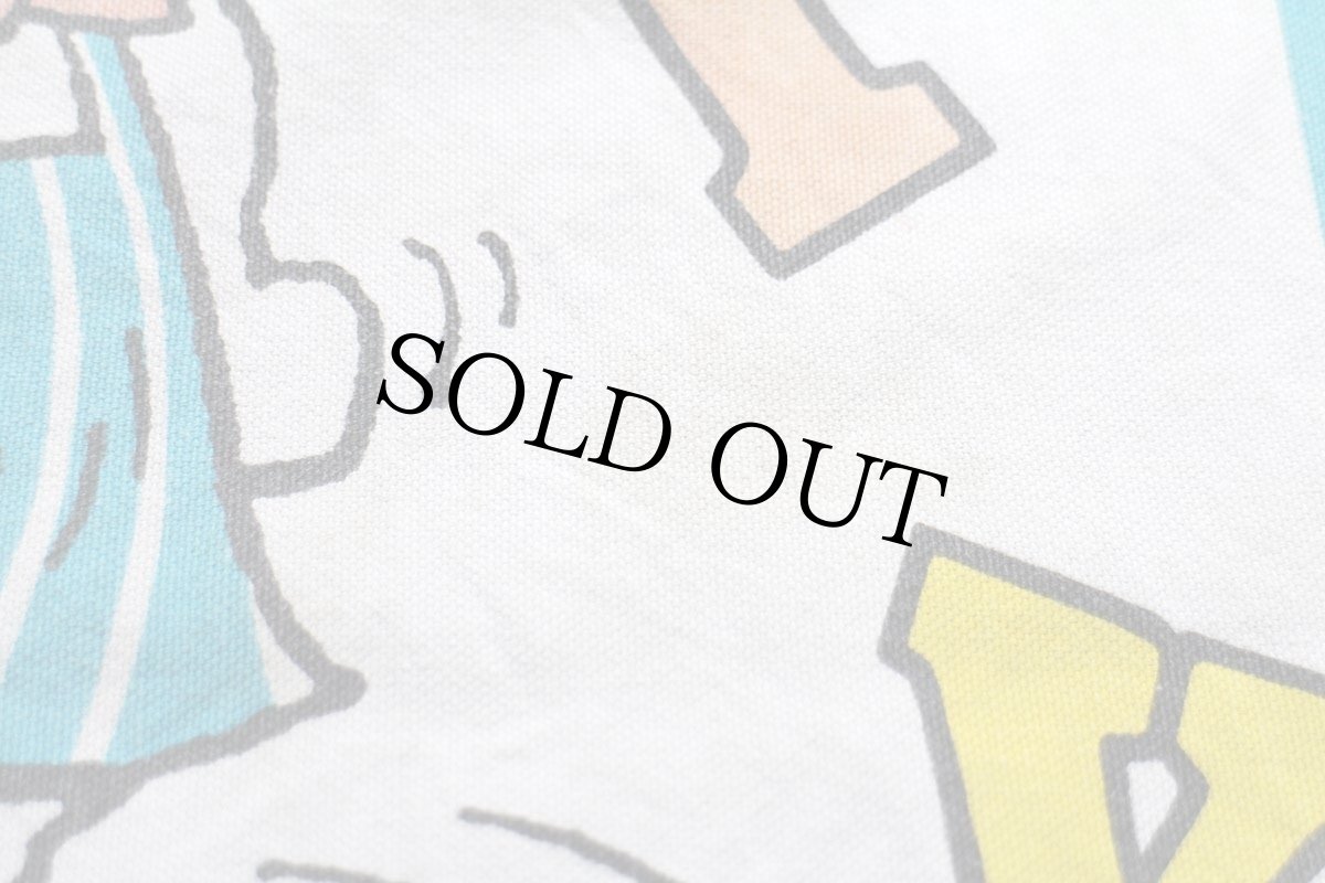 画像9: 90s イタリア製 eliolona SNOOPYスヌーピー 染み込みプリント キャンバス タペストリー (9)