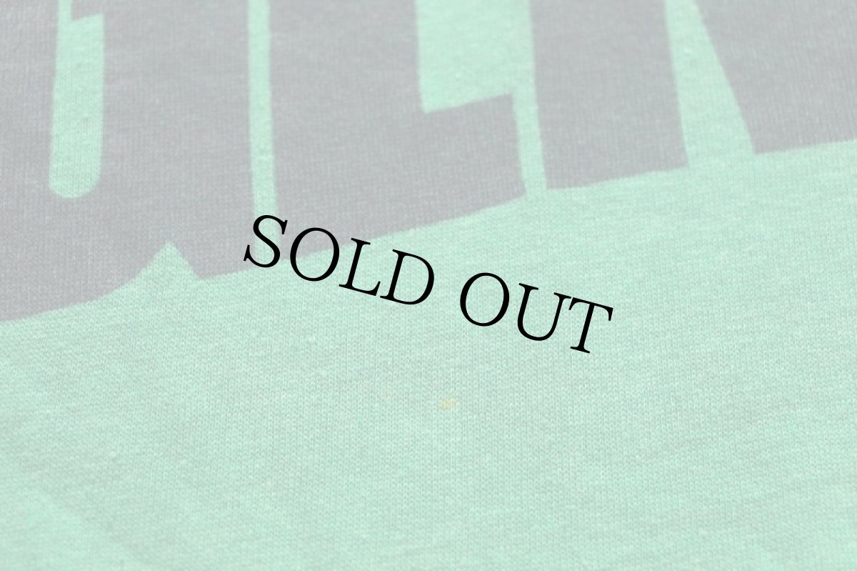 画像7: 80s スヌーピー GENIUS ひび割れプリント ツートン 切り替え 半袖スウェット 緑×紺 (7)