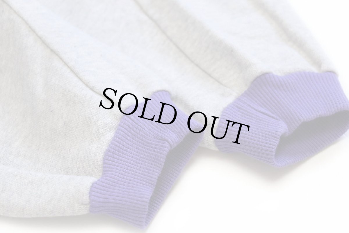 画像6: 80s イタリア製 SNOOPY スヌーピー ゴルフ 発泡プリント ツートン スウェット 杢グレー×紫 XXL (6)