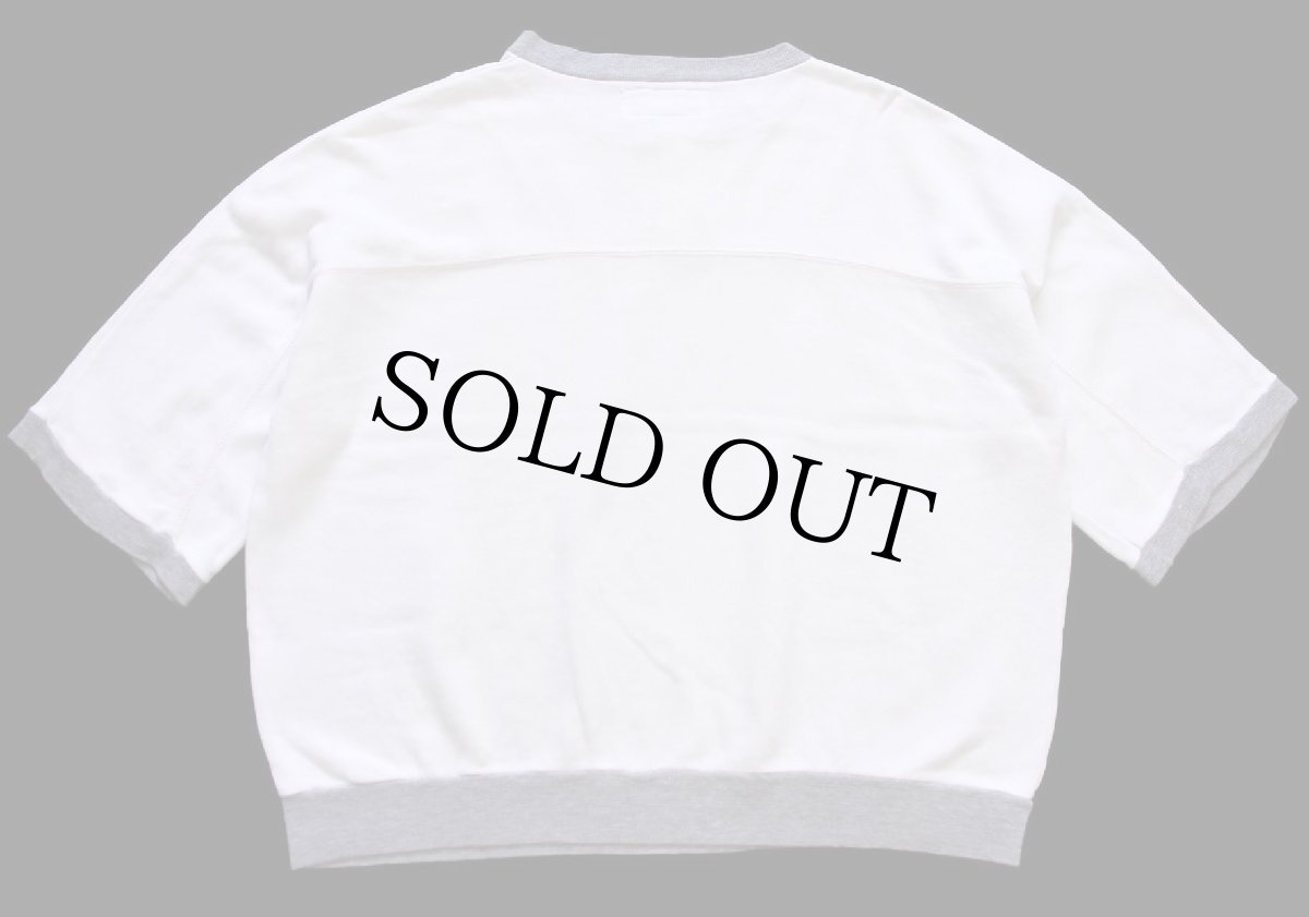 画像2: 80s イタリア製 SNOOPY UNIVERSITY スヌーピー 染み込みプリント ヘンリーネック 半袖スウェット 白 (2)