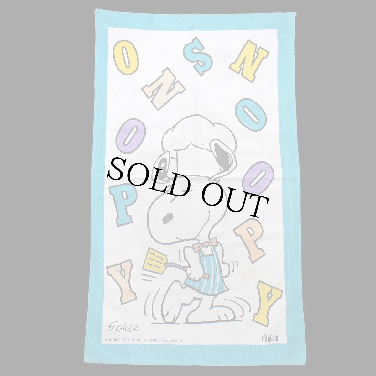 画像2: 90s イタリア製 eliolona SNOOPYスヌーピー 染み込みプリント キャンバス タペストリー (2)