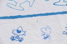 画像6: 90s KNOTT'S BERRY FARM スヌーピー ウッドストック オールオーバープリント コットンTシャツ 白 (6)
