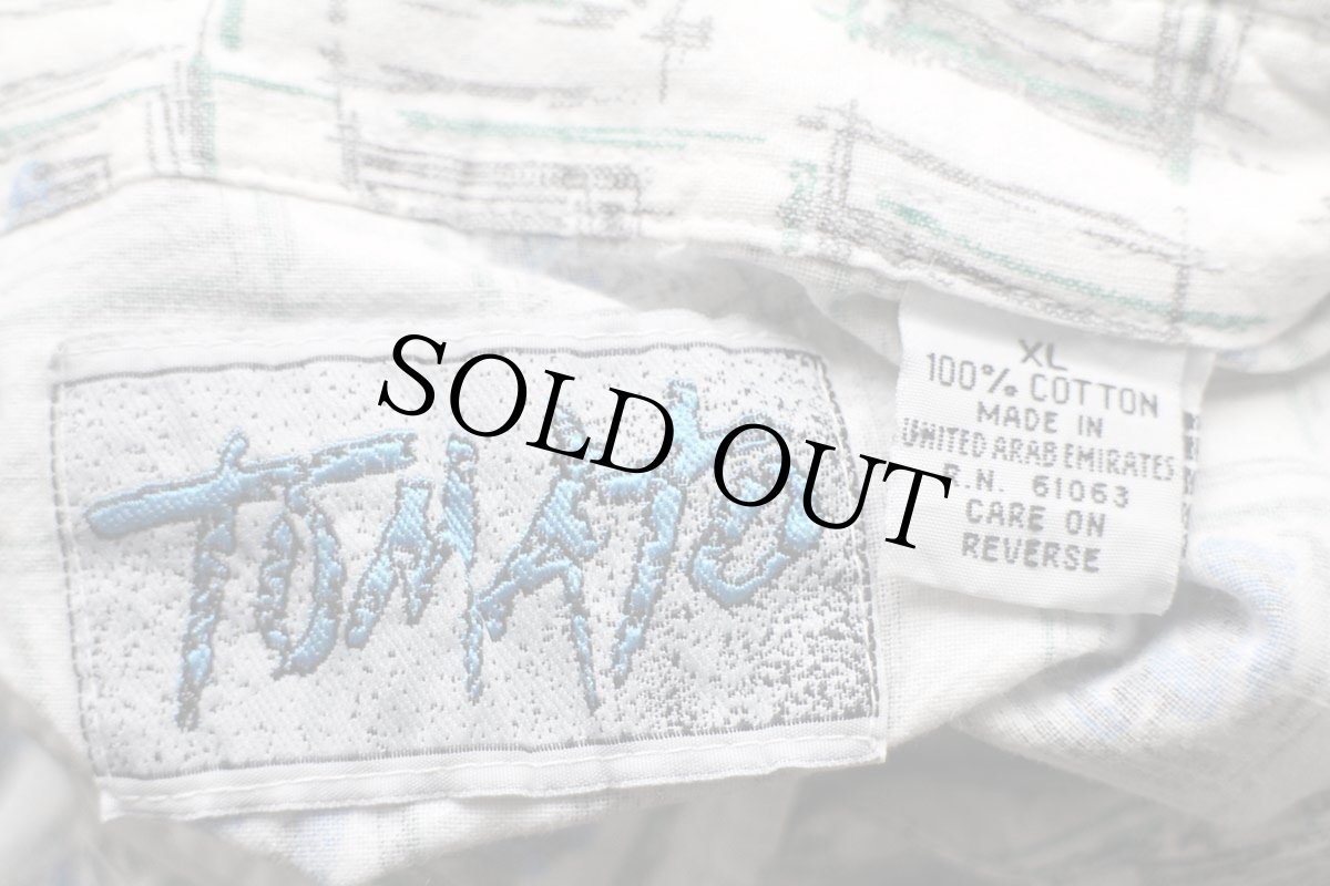 画像4: 80s TOMATO アート 総柄 プリント 半袖 コットンシャツ XL (4)