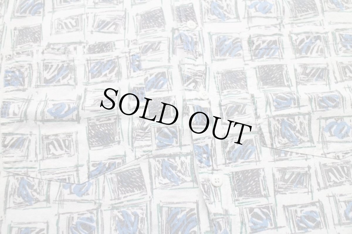 画像6: 80s TOMATO アート 総柄 プリント 半袖 コットンシャツ XL (6)