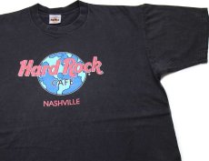 画像1: 90s USA製 Hard Rock CAFE ハードロック カフェ NASHVILLE コットンTシャツ 黒 XL (1)