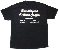 画像3: 00s USA製 BRICKLAYERS&ALLIED CRAFTWORKERS LABOR DAY PARADE 両面プリント コットンTシャツ 黒 XL (3)