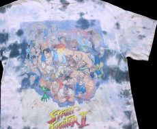 画像1: STREET FIGHTERII ストリートファイター2 タイダイ染め コットンTシャツ M (1)