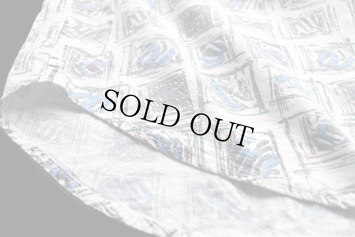 画像5: 80s TOMATO アート 総柄 プリント 半袖 コットンシャツ XL (5)