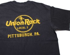 画像1: 00s USA製 IRONWORKERS LOCAL 3 Union Rock PITTSBURGH,PA. コットン ポケットTシャツ 黒 L (1)