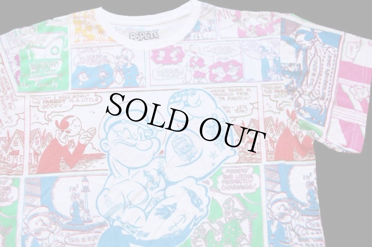画像3: POPEYEポパイ コミック オールオーバープリント Tシャツ 3XL★特大 (3)