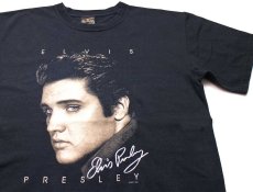 画像1: 00s ELVIS エルビス プレスリー コットンTシャツ 黒 M (1)