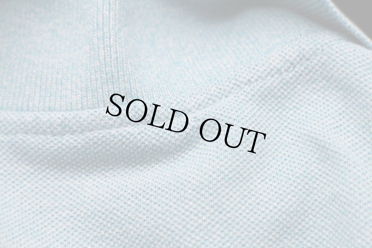 画像6: 00s LACOSTEラコステ ワンポイント コットン 鹿の子 ポロシャツ 杢ライトブルー 3★144 (6)