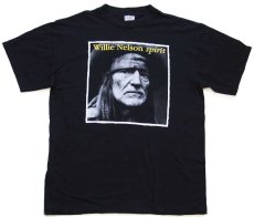 画像2: 90s USA製 Willie Nelson spirit 両面プリント コットンTシャツ 黒 XL (2)