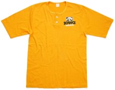 画像2: 80s IOWA HAWKS ヘンリーネック Tシャツ 濃黄 (2)