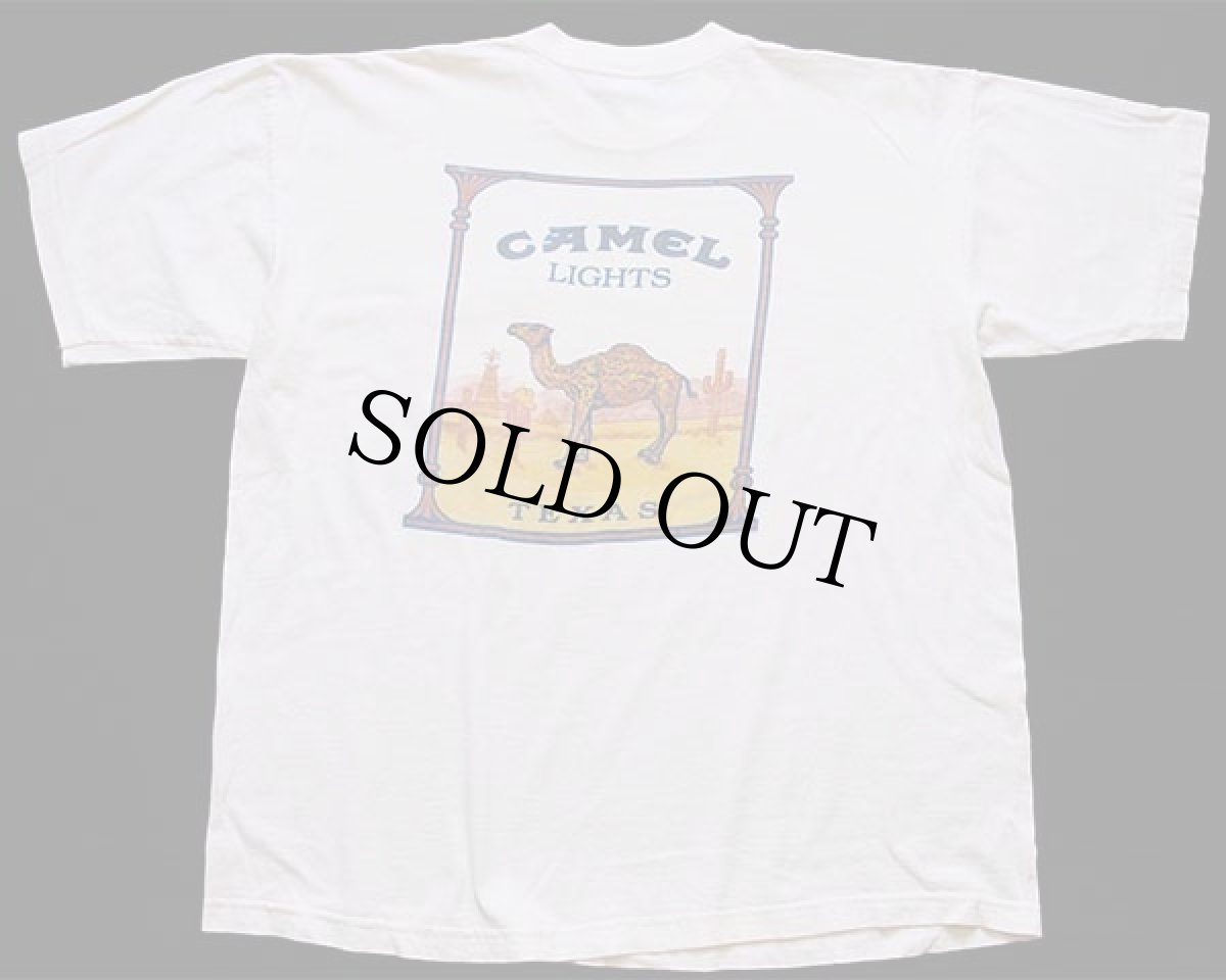 画像1: 90s CAMEL LIGHTS キャメル TEXAS コットン ポケットTシャツ 生成り (1)