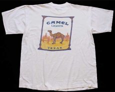 画像1: 90s CAMEL LIGHTS キャメル TEXAS コットン ポケットTシャツ 生成り (1)