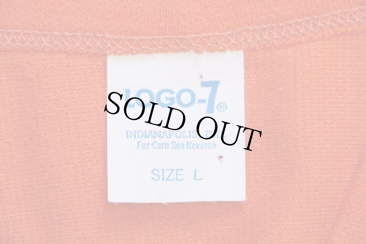 画像4: 70s LOGO7 NFL DENVER BRONCOS Vネック フットボールTシャツ オレンジ L (4)