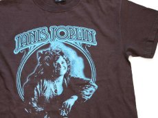 画像1: 00s JANIS JOPLIN ジャニスジョプリン コットンTシャツ 焦げ茶 (1)