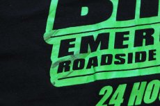 画像4: Bill's EMERGENCY ROADSIDE SERVICE LLC AAA ロゴ 両面 蛍光プリント コットンTシャツ 黒 (4)