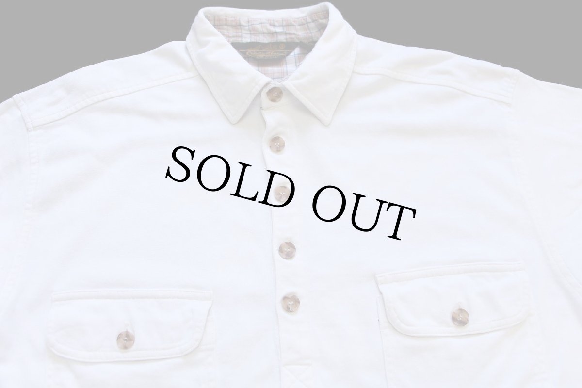 画像3: 90s EddieBauerエディーバウアー プルオーバー コットンシャツ 生成り L (3)