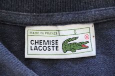 画像4: 70s フランス製 CHEMISE LACOSTE ラコステ ワンポイント コットン 鹿の子 長袖ポロシャツ 薄紺 6★116 (4)