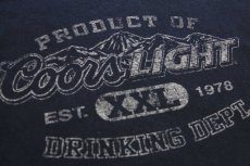 画像5: 00s Coors LIGHT ロゴ 四段中抜きプリント コットンTシャツ 黒 XL (5)