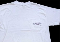 画像3: 90s CAMEL PRO キャメル Sacramento '92 ダートトラック レース 両面プリント ポケットTシャツ 白 (3)