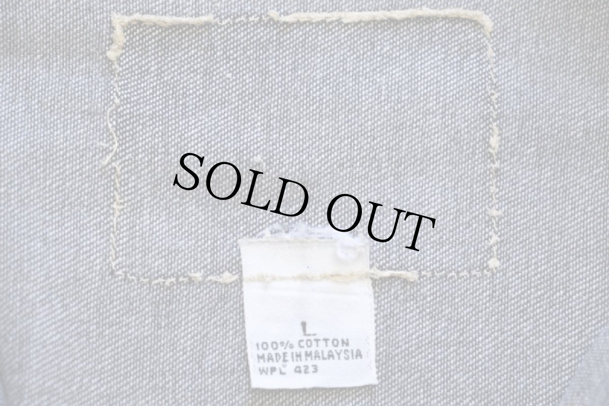 画像4: 90s Levi'sリーバイス 先染め ブラック デニムシャツ L (4)