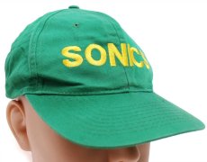 画像1: 90s NBA SEATTLE SONICS 刺繍 × Budweiserバドワイザー ロゴ コットンキャップ 緑 (1)