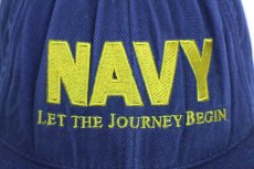画像5: 90s USA製 米軍 NAVY LET THE JOURNEY BEGIN 刺繍 コットンキャップ 紺 (5)