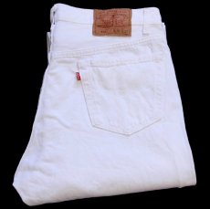 画像1: 90s USA製 Levi'sリーバイス 501 ホワイト デニムパンツ w36 L32 (1)