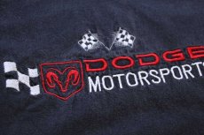 画像5: 00s メキシコ製 DODGEダッジ MOTORSPORTS チェッカーフラッグ ロゴ刺繍 コットンTシャツ 黒 フェード L (5)