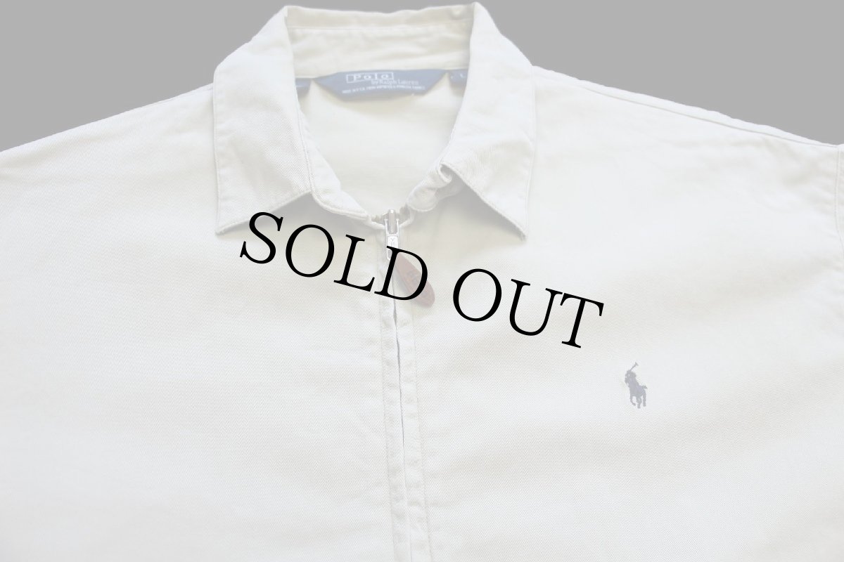 画像3: 80s USA製 ポロ ラルフローレン ワンポイント チンスト付き コットンジャケット カーキ フェード L (3)