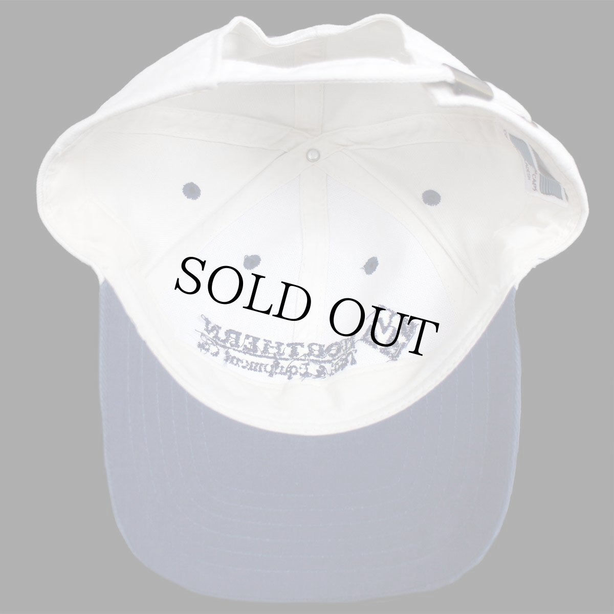 画像7: 00s NORTHERN Tool&Equipment Co. ロゴ刺繍 ツートン 切り替え コットンキャップ 白×紺 (7)