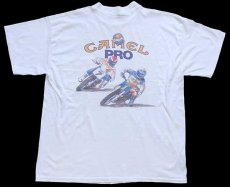 画像1: 90s CAMEL PRO キャメル Sacramento '92 ダートトラック レース 両面プリント ポケットTシャツ 白 (1)