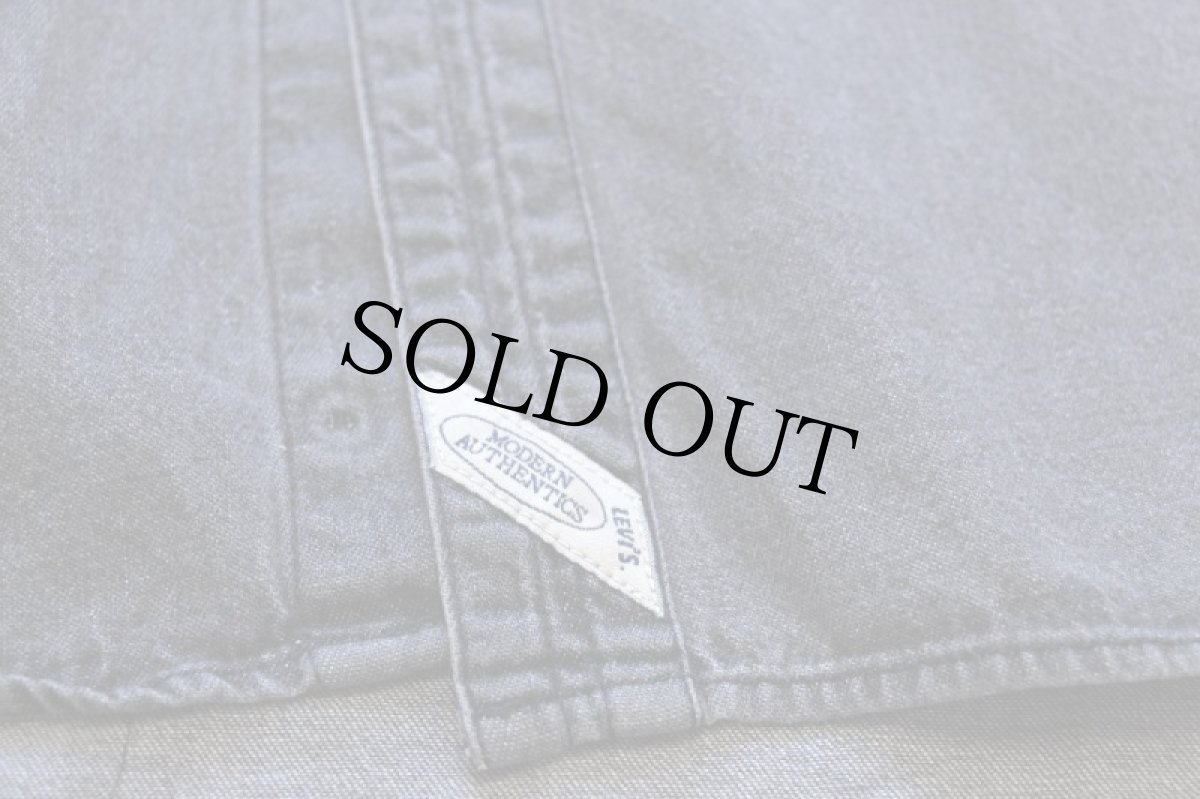 画像5: 90s Levi'sリーバイス 先染め ブラック デニムシャツ L (5)