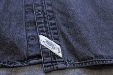 画像5: 90s Levi'sリーバイス 先染め ブラック デニムシャツ L (5)