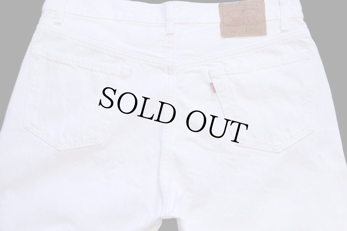 画像5: 90s USA製 Levi'sリーバイス 501 ホワイト デニムパンツ w36 L32 (5)