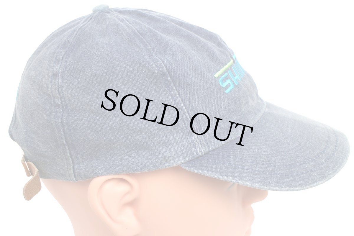 画像4: 00s SHIMANOシマノ ロゴ刺繍 コットンキャップ 薄紺 (4)