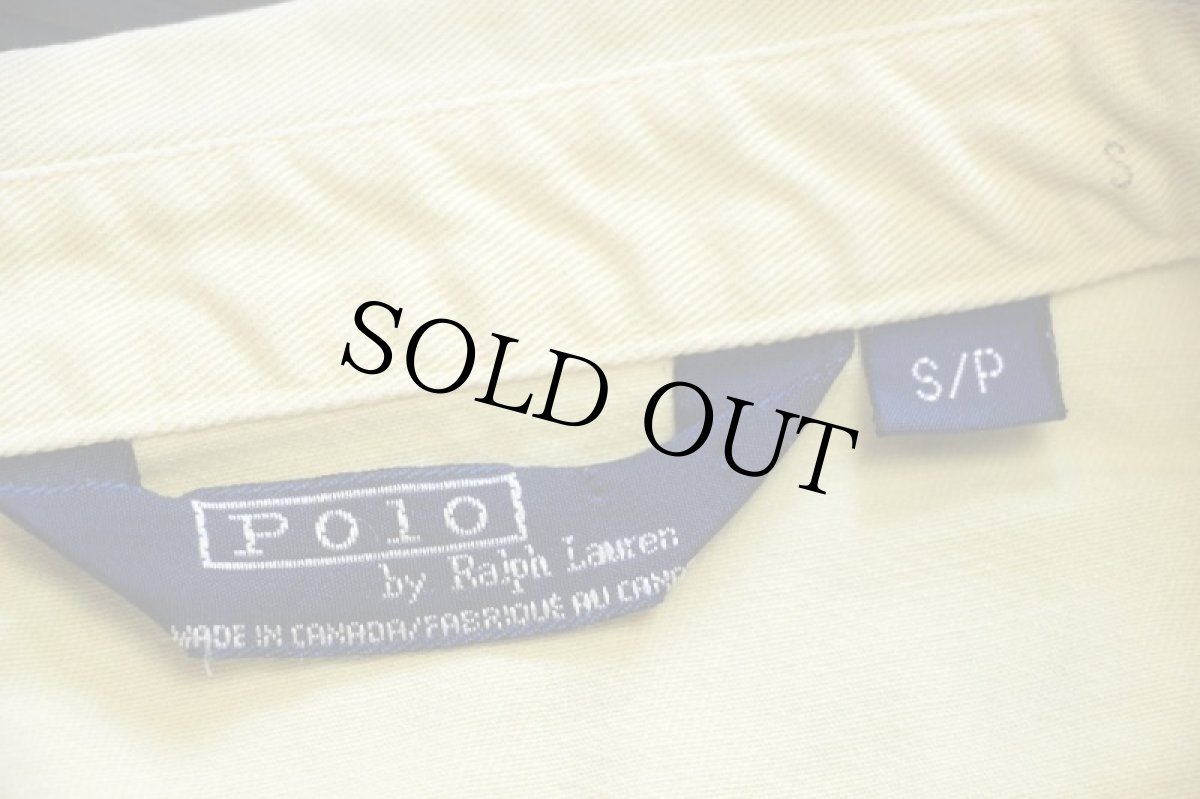 画像5: 80s カナダ製 ポロ ラルフローレン ワンポイント チンスト付き コットンジャケット パステルカラー ライトイエロー (5)