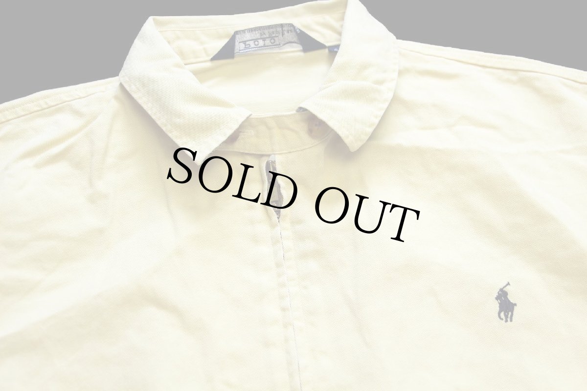 画像3: 80s カナダ製 ポロ ラルフローレン ワンポイント チンスト付き コットンジャケット パステルカラー ライトイエロー (3)