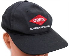 画像1: 90s USA製 ORKIN COMMERCIAL SERVICES ロゴ刺繍 キャップ チャコールグレー L (1)