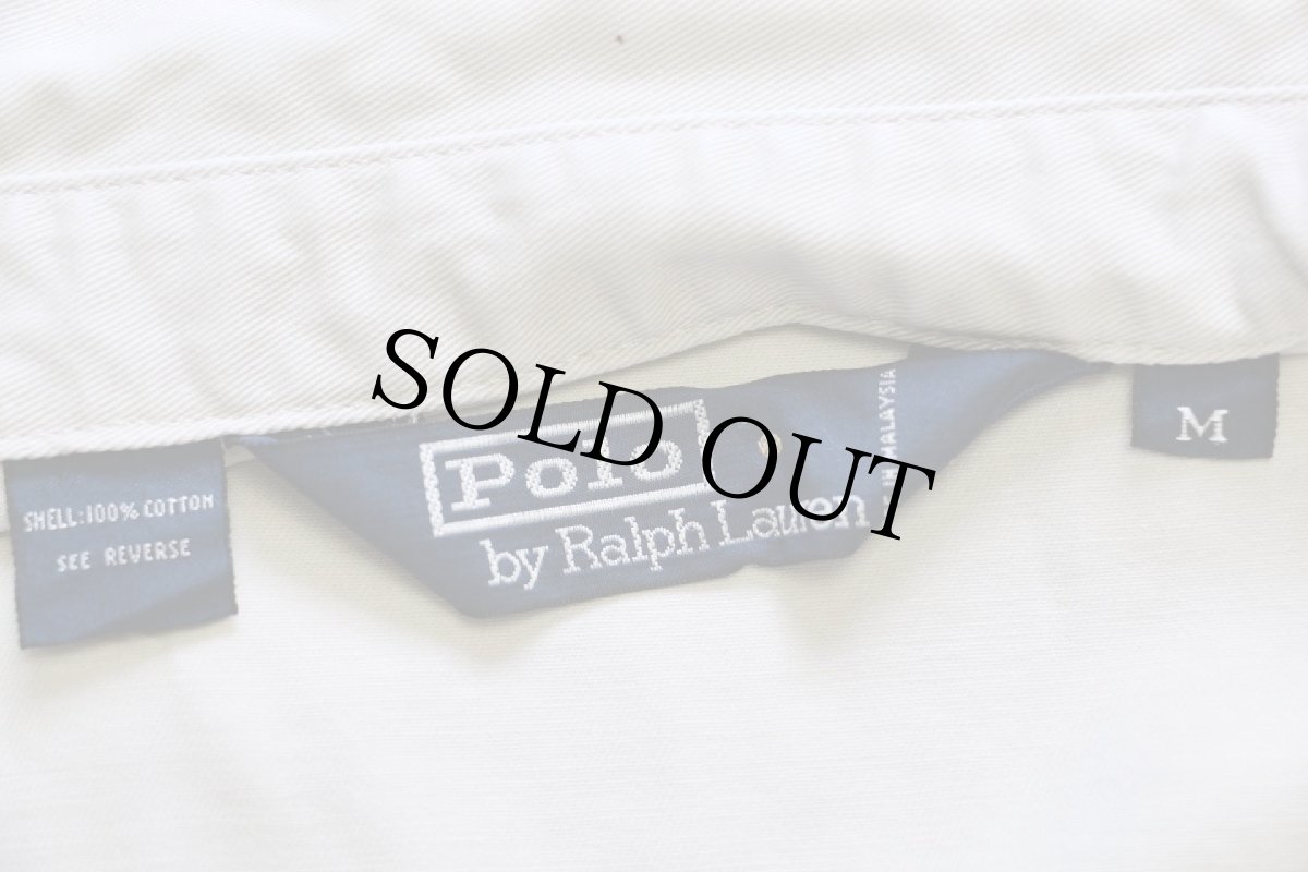 画像4: 90s ポロ ラルフローレン ワンポイント チンスト付き コットンジャケット アイボリー★A (4)