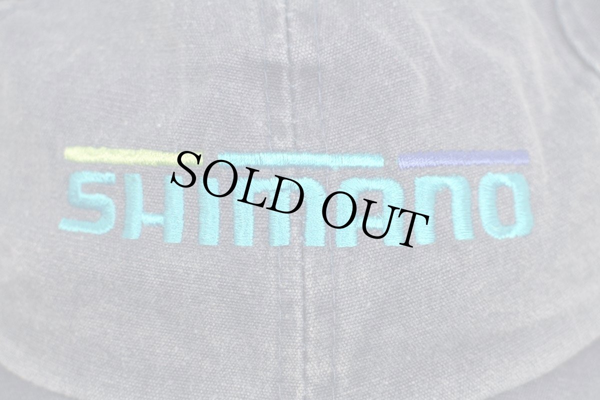 画像5: 00s SHIMANOシマノ ロゴ刺繍 コットンキャップ 薄紺 (5)